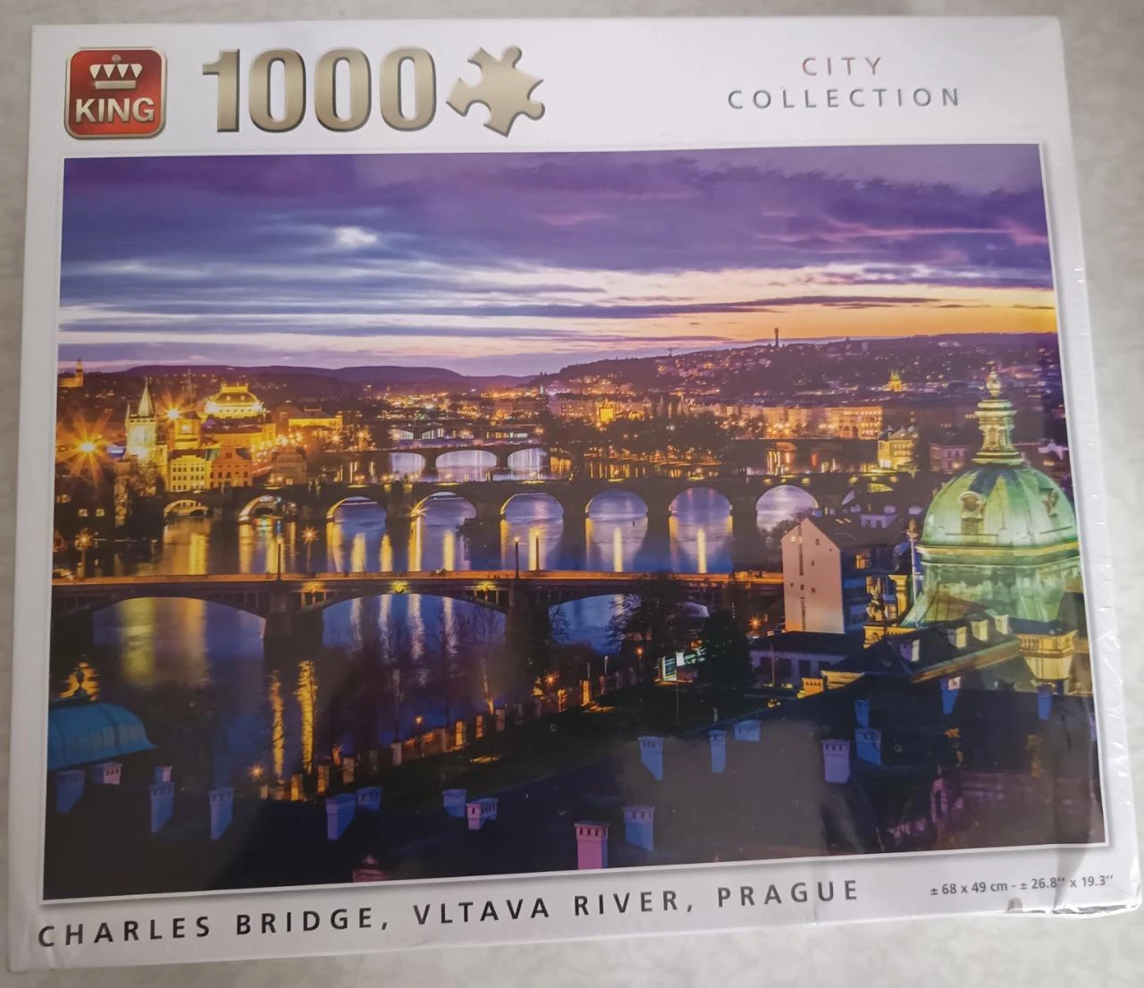 KING Puzzle 1000 Pieces Charles Bridge, Vltava river, Prague Czech 68x49 cm Neuf